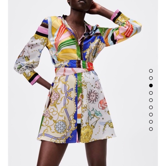 Zara lion print belt y2k 2000s fashion vintage, short printed mini dress XS - Picture 14 of 15